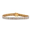 Image 1 : 8.22 ctw Fancy Light Brown and White Diamond Bracelet - 14KT Rose Gold