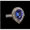 Image 1 : 14KT White Gold 3.04 ctw Tanzanite and Diamond Ring