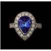 Image 2 : 14KT White Gold 3.04 ctw Tanzanite and Diamond Ring