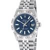 Image 1 : Rolex Mens Stainless Steel 36MM Blue Index Diamond Datejust Wristwatch