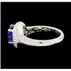 Image 4 : 2.26 ctw Tanzanite and Diamond Ring - 18KT White Gold