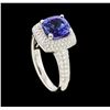 Image 5 : 2.26 ctw Tanzanite and Diamond Ring - 18KT White Gold