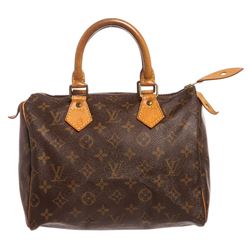 Louis Vuitton Monogram Canvas Leather Speedy 25 cm Bag