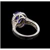 Image 3 : 4.20 ctw Tanzanite and Diamond Ring - 14KT White Gold