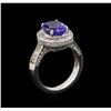 Image 4 : 4.20 ctw Tanzanite and Diamond Ring - 14KT White Gold