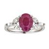 Image 1 : 2.98 ctw Ruby and Diamond Ring - 18KT White and Yellow Gold