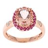 Image 1 : 2.35 ctw Morganite, Pink Sapphire and Diamond Ring - 10KT Rose Gold