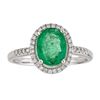 Image 1 : 1.83 ctw Emerald and Diamond Ring - 14KT White Gold