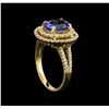 Image 4 : 14KT Yellow Gold 2.37 ctw Tanzanite and Diamond Ring