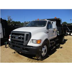 2008 FORD F750 DUMP, VIN/SN:3FRXW75NX8V578199 - S/A, CREW CAB, CAT DIESEL ENGINE, A/T, GVW 31,000#, 