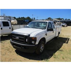 2008 FORD F250 SERVICE TRUCK, VIN/SN:1FDSX21R68ED08720 - 4X4, EXT CAB, POWERSTROKE DEISEL A/T, RAWSO