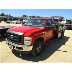 2010 FORD F350 FLATBED, VIN/SN:1FDWD3HR7AEA60564 - V8 POWERSTROKE DIESEL ENGINE, A/T, 11' FLATBED BO
