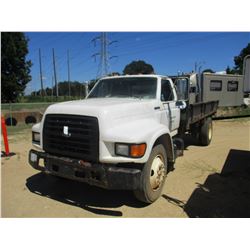 1996 FORD FLATBED DUMP, VIN/SN:1FDNF80C4TVA17626 - GVW 24,500LB, FORD DIESEL ENGINE, 5/2 SPEED TRANS