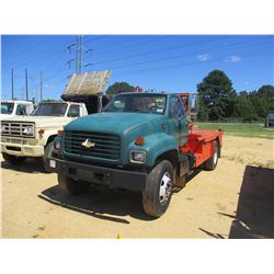 1999 CHEVROLET C7500 FLATBED TRUCK, VIN/SN:1GBL7H1B6XJ104721 - GM DIESEL ENGINE, 5/2 SPEED TRANS, 32