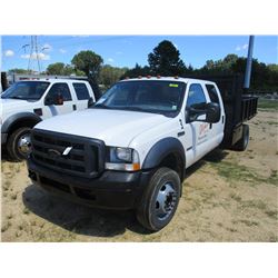 2006 FORD F550 FLATBED TRUCK, VIN/SN:1FDAW56P86EA28995 - CREW CAB, FORD POWERSTROKE DIESEL ENGINE, A