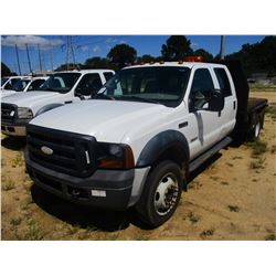 2006 FORD F450 FLATBED, VIN/SN:1FDXW46PX6EA19994 - S/A, CREW CAB, FORD POWER STROKE DIESEL ENGINE, A