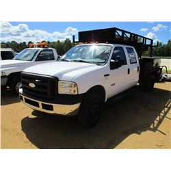 2006 FORD F350 FLATBED TRUCK, VIN/SN:1FDWW37P46EA50288 - 4X4, CREW CAB, POWERSTROKE DIESEL, A/T, 10'
