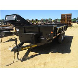CUSTOM DUMP TRIALER, - T/A, 14' LENGTH, BUMPER PULL, FOLD DOWN SIDES, ELECTRIC OVER HYD