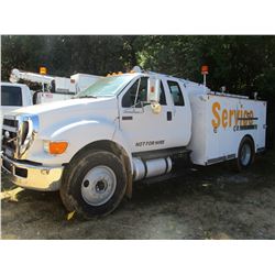 2008 FORD F750 MECHANICS TRUCK, VIN/SN:3FRXX75V88V668416 - S/A, EXTENDED CAB, CAT C7 DIESEL ENGINE, 