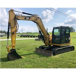 2015 CAT 308E2 EXCAVATOR, VIN/SN:FJX02770 - 7' STICK, 24" BUCKET, AUX HYD, BLADE, RUBBER TRACKS, MET