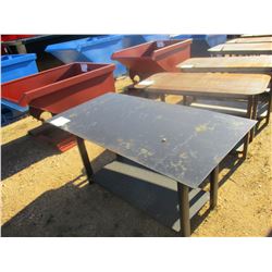 29.5" X 60" STELL WORK BENCH W/SHELF, (B7)