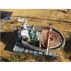 HOMELITE TRASH PUMP, - GAS ENGINE, W/HOSES, (B9)