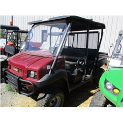 2015 KAWASAKI KAF620R ATV, VIN/SN:JK1AFCR13FB525772 - 4X4, GAS ENGINE, WINDSHIELD, DUMP BED, METER R