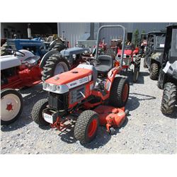 KUBOTA B7300 FARM TRACTOR, VIN/SN:11382 - MFWD, 60" BELLY MOWER, ROLL BAR, METER READING 1224 HOURS