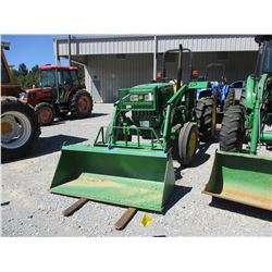 2011 JOHN DEERE 5055D FARM TRACTOR, VIN/SN:003983 - 1 REMOTE, JOHN DEERE 513 LOADER ATTACH, BUCKET, 
