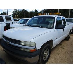 2002 CHEVROLET 1500 PICK UP, VIN/SN:1GCEK19V22Z307902 - 4X4, EXT CAB, GAS ENGINE, A/T, TOOL BOX, ODO