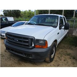 2001 FORD F250 PICKUP, VIN/SN:1FTNW20L91EC37696 - CREW CAB, V8 GAS ENGINE, A/T, ODOMETER READING 196