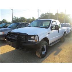 2002 FORD F250 PICK UP, VIN/SN:1FTNX21L82ED91727 - 4X4, EXTENDED CAB, TRAITON V8 GAS ENGINE, A/T, BR