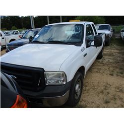 2006 FORD F250 PICKUP, VIN/SN:1FTSX20516EB47872 - EXT CAB, GAS ENGINE, A/T, ODOMETER READING 216,816
