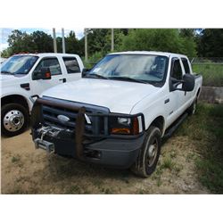 2001 FORD F250 PICKUP, VIN/SN:1FTSW21P116ED42700 - 4X4, CREW CAB, POWER STROKE DIESEL ENGINE, A/T, W