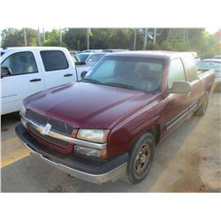 2004 1500 PICK UP, VIN/SN:2GCEC19T641282901 - EXTENDED CAB, GAS ENGINE, A/T, ODOMETER READING 204,02