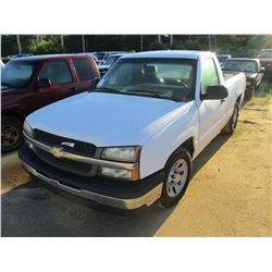 2005 CHEVROLET 1500 PICK UP, VIN/SN:1GCEC14V05Z281292 - GAS ENGINE, A/T, ODOMETER READING 116,658 MI
