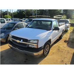 2005 CHEVROLET 1500 PICK UP, VIN/SN:1GCEC14V25E181539 - GAS ENGINE, A/T, RACK & TOOL BOXES, ODOMETER
