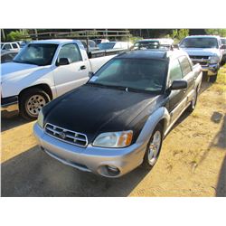 2003 SUBURU BAHA PICK UP, VIN/SN:454BT62C737114112 - 4X4, GAS ENGINE, A/T, ODOMETER READING 289,533 