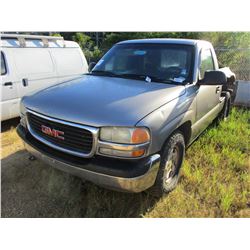 2001 GMC SIERRA PICK UP, VIN/SN:1GTEC14W11Z131534 -GAS ENGINE, A/T