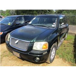 2002 GMC ENVOY VIN/SN:1GKD513S022307517 - GAS ENGINE, A/T, ODOMETER READING 187,722 MILES