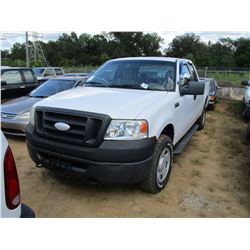 2008 FORD F150 XL PICKUP, VIN/SN:1FTRX14W48FB31139 - 4X4, EXT CAB, GAS ENGINE, A/T, ODOMETER READING