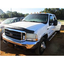 2002 FORD 3500 DUALLY PICKUP, VIN/SN:1FTWW33F82ED42053 - 4X4, CREW CAB, FORD POWERSTROKE DIESEL ENGI