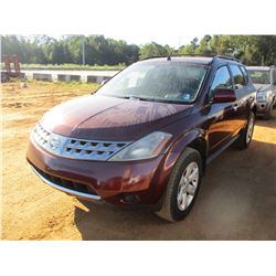 2006 NISSAN MURANO VIN/SN:JN8AZ08T56W429945 - GAS, A/T, ODOMETER READING 104,554 MILES