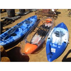 2 PERSON CLEAR KAYAK W/PADDLES (C6)