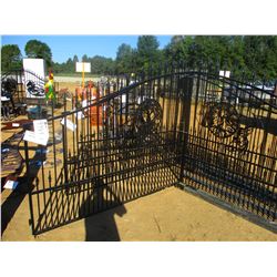 16' IRON GATE W/POST, DEER HEAD SCENE (C6)