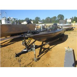 JAVELIN FIBERGLASS BOAT, - 19', JOHNSON V-6 OUTBOARD, LOWRANGE FINER, MOTOR GUIDE TROLLING MOTOR, JA