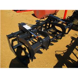 (UNUSED) 6' BRUSH GRAPPLE W/TOP CLAMP, FIT SKID STEER LOADER, (B5)