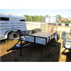 74" X 14' TAG TRAILER, VIN/SN:5LBU1410JT000525 - S/A, FOLD DOWN RAMP W/ GORILLA-LIFT, ST205/75D15 TI
