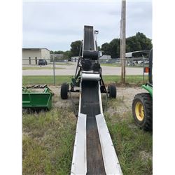 ADAMS FL-24 FIELD LOADER CONVEYOR, - 8' RUN, 26' RISE, 24" RUBBER BELT, STAINLESS STEEL CONSTRUCTION