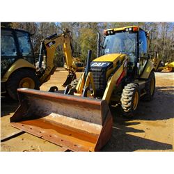 2012 CAT 420F LOADER BACKHOE, VIN/SN:SKR00628 - 4X4, COUPLER, BUCKET, FORKS, AUX HYD, CAB, AC, METER